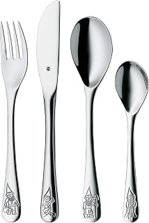 WMF Children's Cutlery Set (Zwerge, 4 Pieces) - Child-friendly, Playful, Modern - Silver