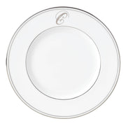 Federal Platinum Script Monogram Dinnerware Accent Plate by Lenox – Medium, Bone China, Letter C, Model 870206