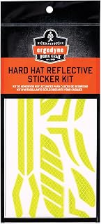 Ergodyne Skullerz 8961 Reflective Hard Hat Stickers, Safety Helmet Strips, Hard Hat Accessories Adhesive Sticker Decal Kit