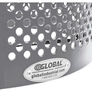 36 Gallon Thermoplastic Coated Perforated Receptacle w/Dome Lid by Global Industrial – Steel, Gray, Model 261949GY