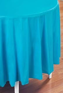 Creative Converting 703552 Bermuda Blue Plastic Tablecover 82" Octy Solid (12pks Case)