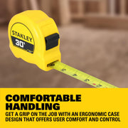 STANLEY 9.1 m / Black, Yellow / Industrial Tape Measures