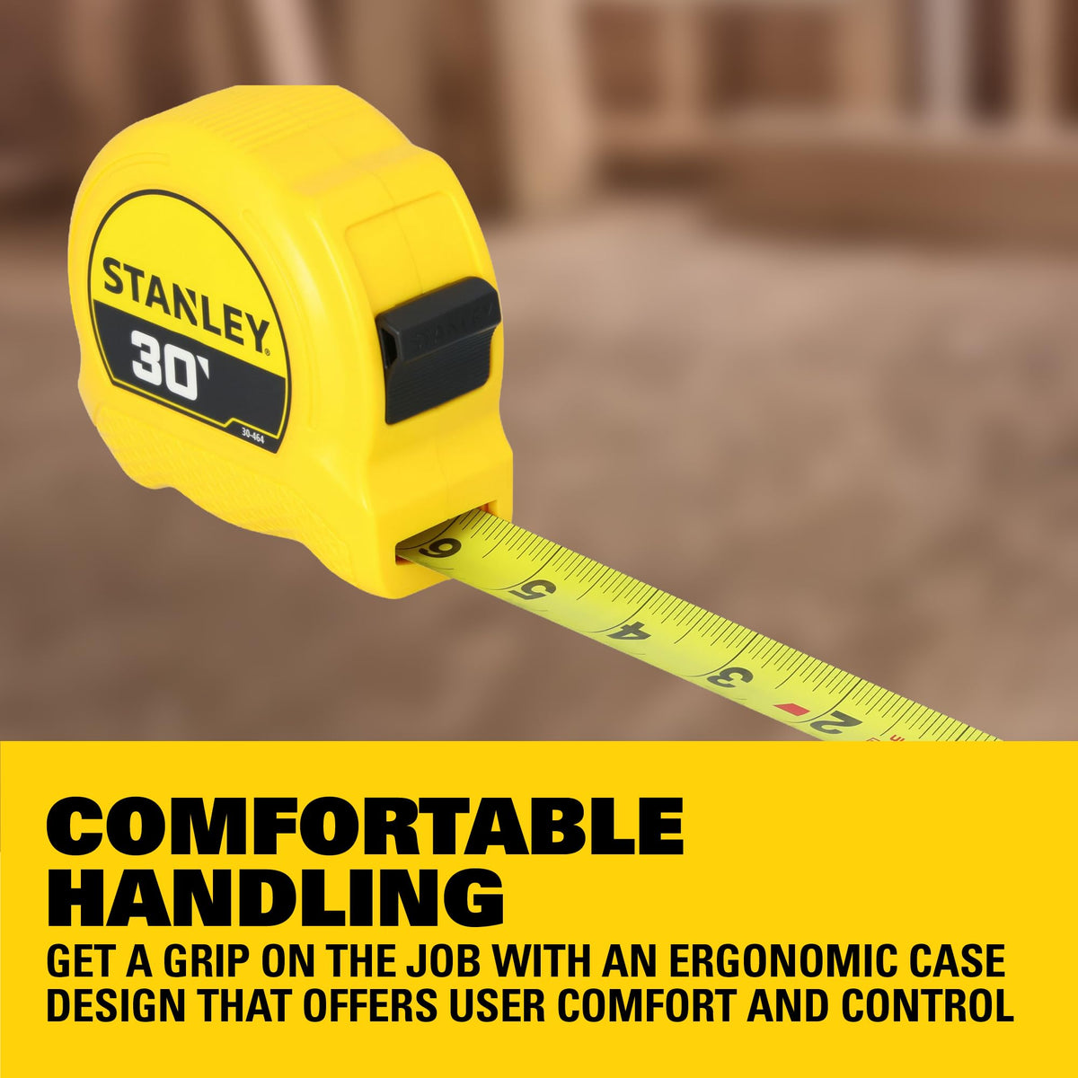 STANLEY 9.1 m / Black, Yellow / Industrial Tape Measures