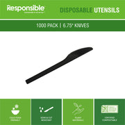 Responsible Products 6.75" Knives Black (1000 Count) / Black / Modern Knives