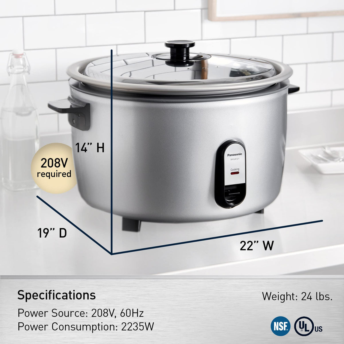 Panasonic 40 Cup / 208V / Cooker Commercial Rice Cookers