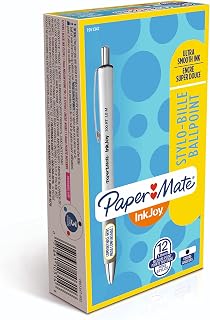 Paper Mate InkJoy 700RT Retractable Ballpoint Pens, Medium Point, White Barrel, Black Ink, 12 Count - Office Supplies, Journaling, Writing Essentials