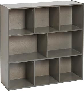 ECR4Kids Streamline 8-Compartment Storage Cabinet, 36in High, Grey Wash