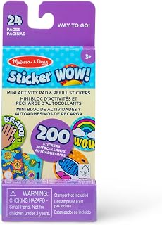 Melissa & Doug Sticker Wow!™ Mini Activity Pad and 200+ Refill Stickers for Sticker Stamper Arts and Crafts Fidget Toy Collectibles – Assorted Way to Go! Reward - FSC-Certified