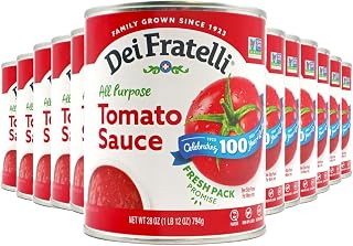 Dei Fratelli Tomato Sauce (28 oz. cans, 6 pack) - Vine-Ripened - No Water, No Paste – Non-GMO, Gluten-Free - 5th Generation Family Recipe