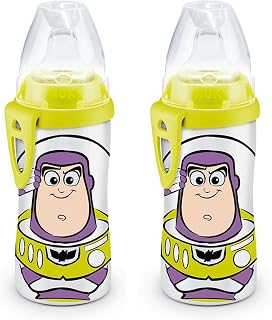 NUK Buzz Lightyear Active Cup, 10 Oz, 2-Pack – BPA Free, Spill Proof Sippy Cup