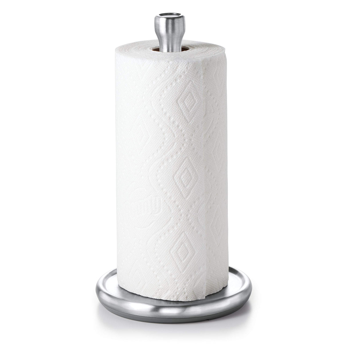 Good Grips Steady Paper Towel Holder Countertop by OXO – One Size (Pack of 4), Stainless Steel, Gray, Pack of 4, Model 13245000