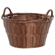 Round Storage Basket with Handles by HUBERT – 18" Dia x 10" H, Plastic, Dark Brown, Model K780/18RDB