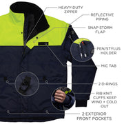N-Ferno 6476 Insulated Freezer Jacket by Ergodyne – 4X-Large, Polyester, Navy, Model 41258