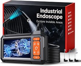 Industrial Endoscope, 1080P Digital Inspection Camera, 7.9mm Lens, IP67-Rated Waterproof Sewer Camera, Equipped with a 4.3-inch LCD Screen, 8 LED Lights, and a 16.5FT Semi-Rigid Probe