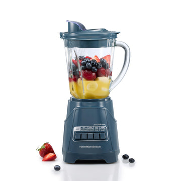 Power Elite Blender For Smoothies With Wave Action System by Hamilton Beach – 40 Oz. Glass Jar (Pack of 1), 40.0 fluid_ounces, Glass, Kitchen Makeover Blue, Model 58155