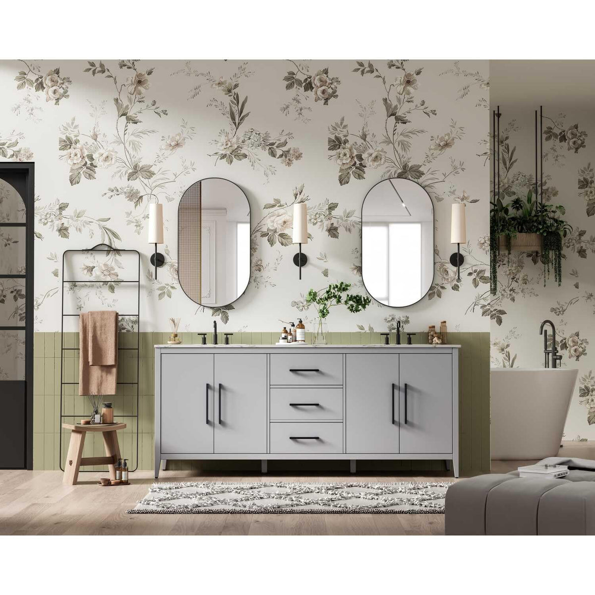 Millie Bathroom Vanity Grey by Lighting Design – Wood, Grey, Model VF29384DGR