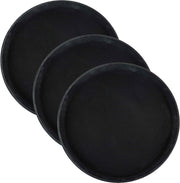 TFG-14K Round Fiberglass Tray with Non-Slip Surface by Winco – 14 inches, Fiberglass, Black, Pack of 3