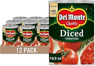Del Monte Canned Diced Tomatoes with Natural Sea Salt, 14.5 Ounce (Pack of 12)