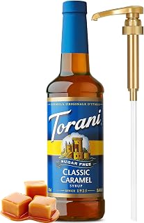 little squirt syrup pump Torani Sugar Free Classic Caramel Syrup with Little Squirt Pump, 750ml 25.4 Ounces