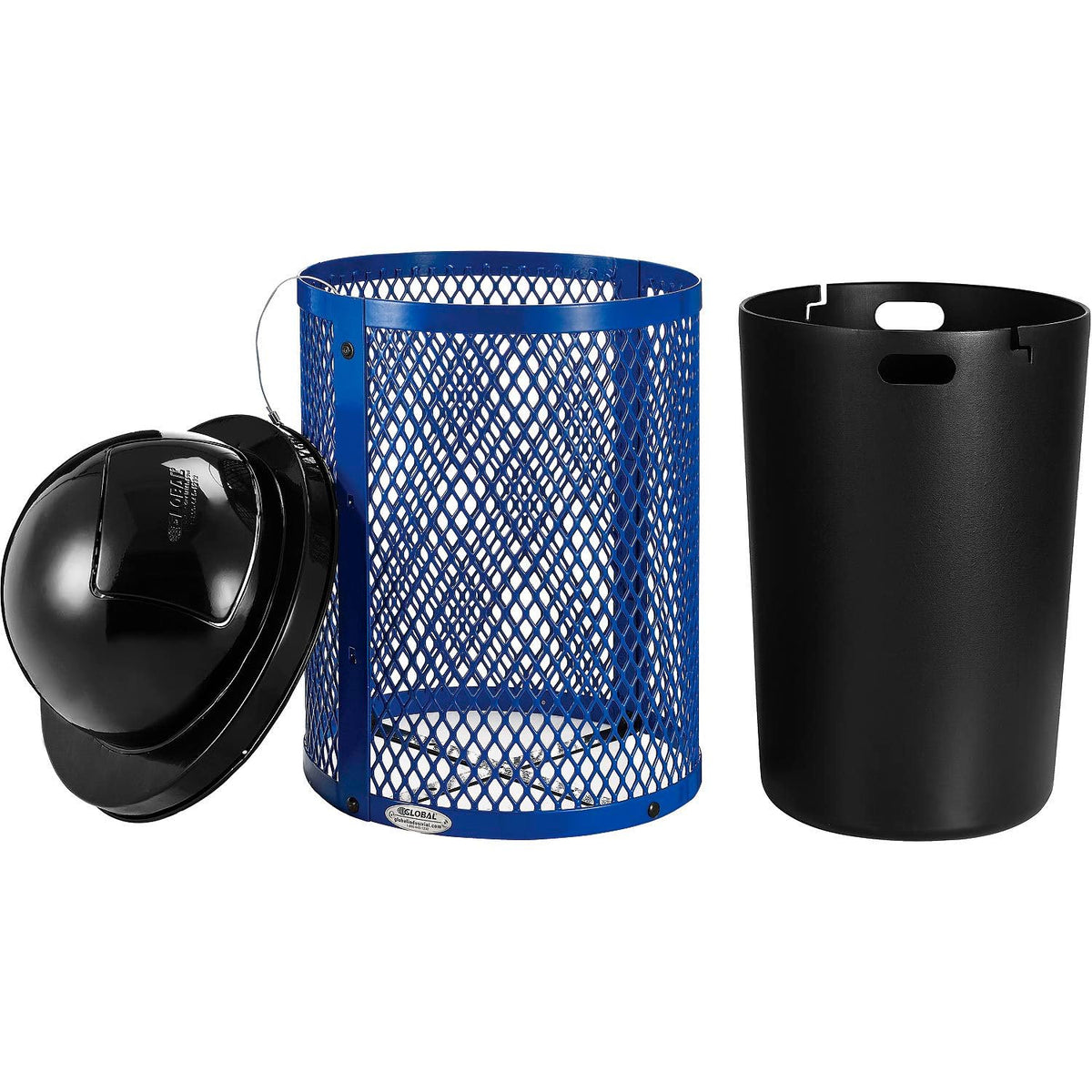 Global Industrial Blue / 23.5 inches (Diameter) x 40 inches (Height) / Industrial Trash, Recycling & Compost