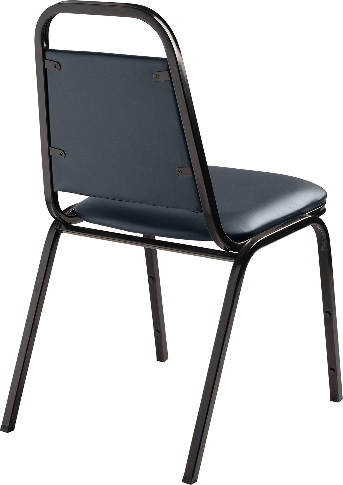 (4 Pack) NPS Vinyl Upholstered Stack Chair by National Public Seating – 17.5 x 22 x 32 inches, Vinyl, Midnight Blue, Pack of 4, Model 9104-B-CN