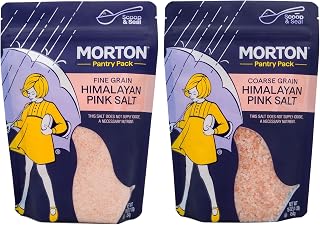 Morton Salt Himalayan Pink Salt Fine & Coarse, 1 Lb Each, 2-Pack Bundle