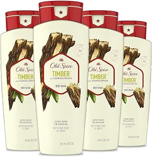 Old Spice Fresher Collection Men's Body Wash, Timber, 16 Fl Oz (Pack of 4)