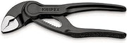 KNIPEX Cobra XS Mini Water Pump Pliers, 100 mm, Nuts to 24 mm, Pipes to 28 mm, Self-Locking, Fine Adjustment by Button Push, Edc, 87 00 100