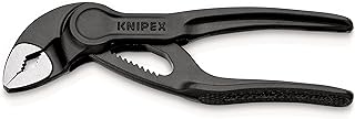 KNIPEX Cobra XS Mini Water Pump Pliers, 100 mm, Nuts to 24 mm, Pipes to 28 mm, Self-Locking, Fine Adjustment by Button Push, Edc, 87 00 100