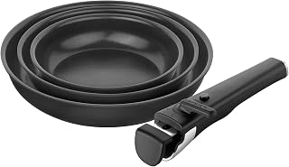 ZWILLING Unlock 4-Piece Frying Pan Set (20, 24, 28 cm + Handle) with Ceramic Coating, Aluminium