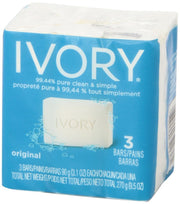 Bar Soap by Ivory – 3 Count (Pack of 12), Pack of 12, Model 12364