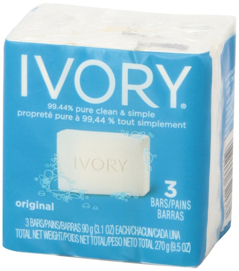 Bar Soap by Ivory – 3 Count (Pack of 12), Pack of 12, Model 12364