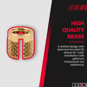E-Z LOK 10-32 (Pack of 100) / One Size / Gold Press-In Inserts