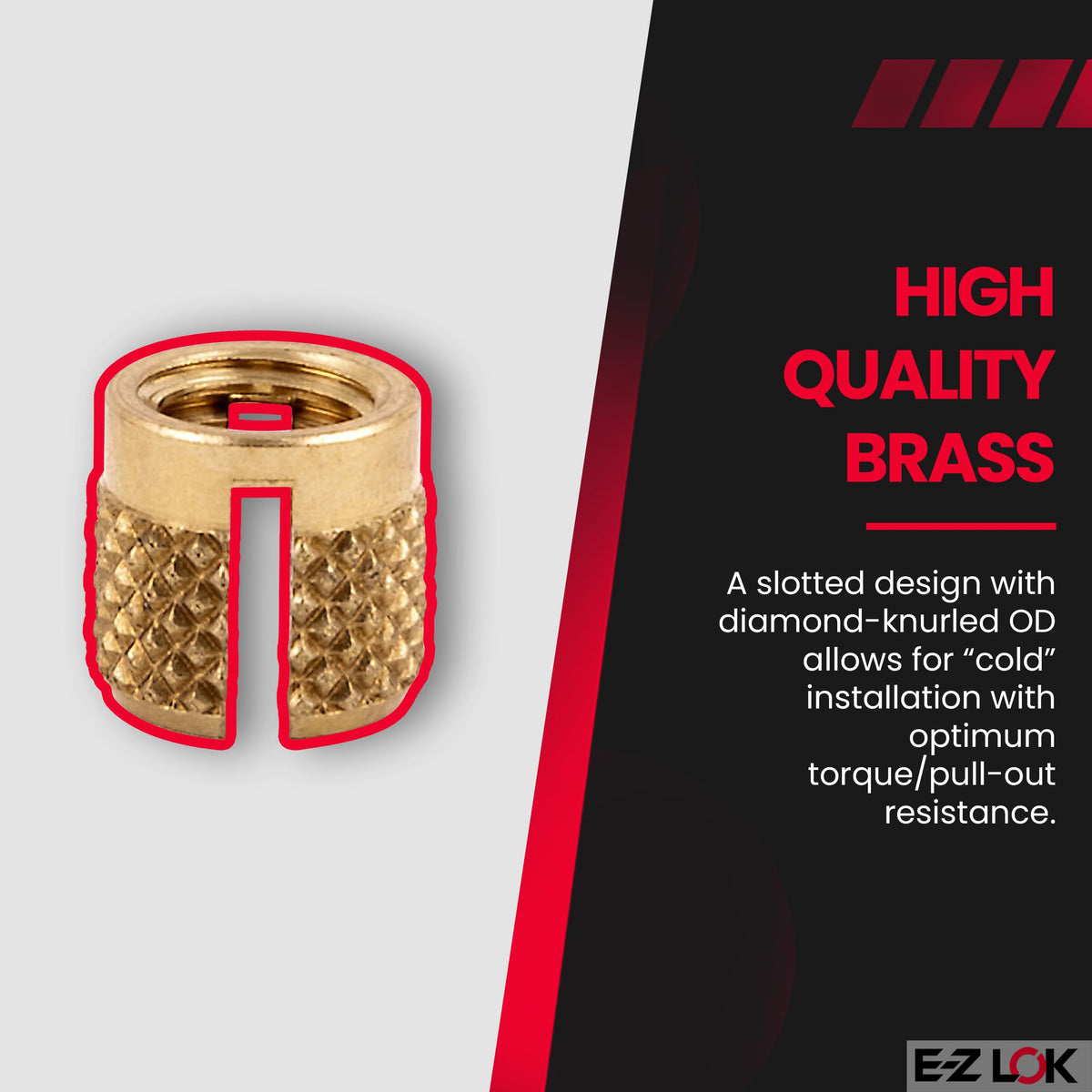 E-Z LOK 10-32 (Pack of 100) / One Size / Gold Press-In Inserts