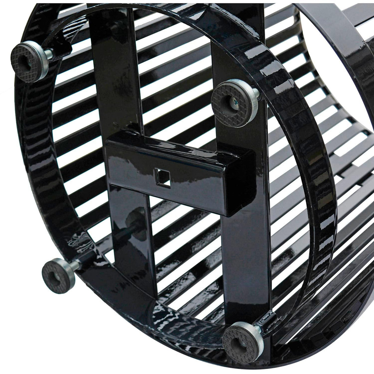 Global Industrial Outdoor Heavy-Duty Slatted Steel Trash Can – 36 Gallon, 34" H, Black
