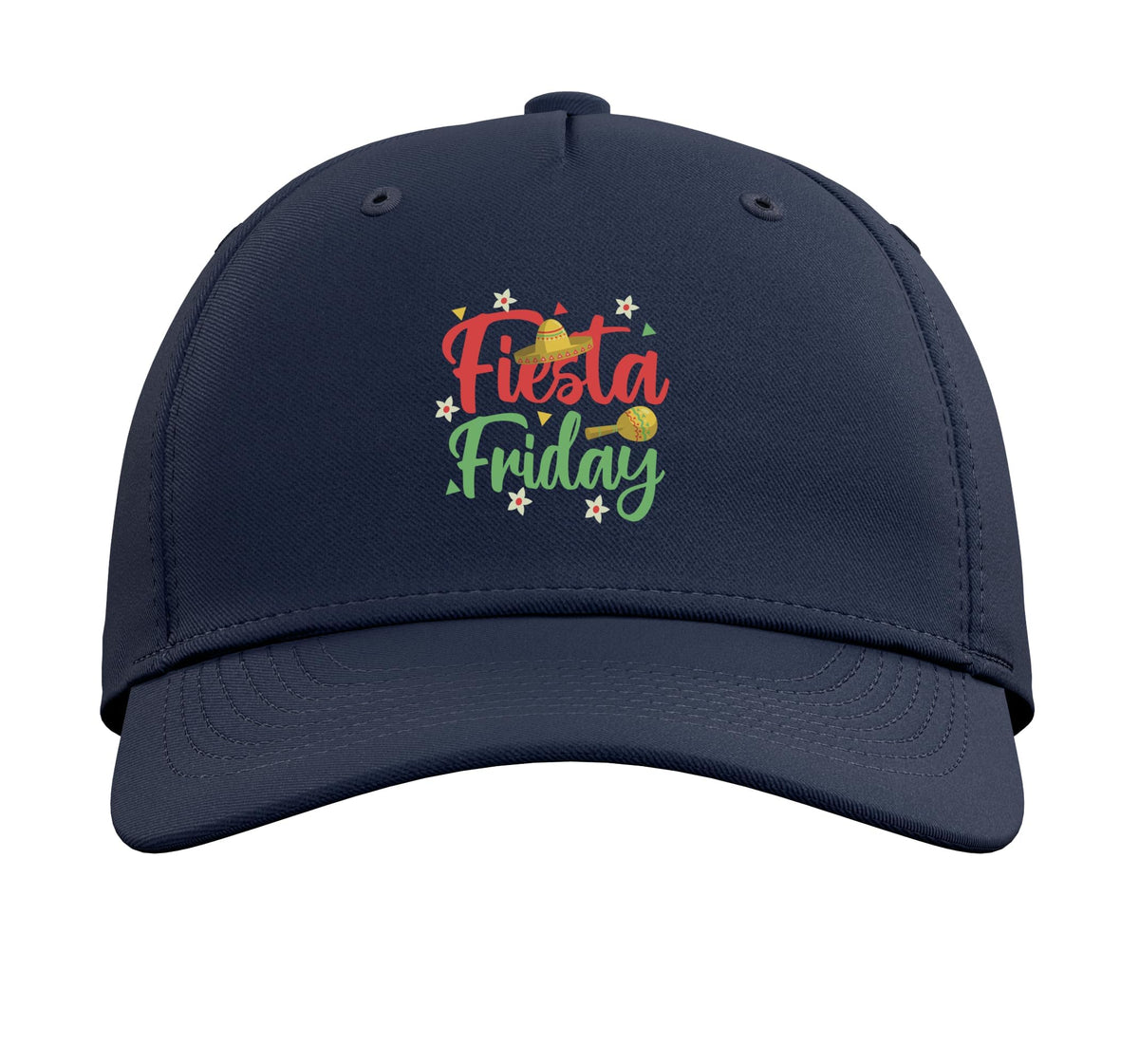 Fiesta Friday Adjustable Printed Baseball Hat by Great Fiesta Friday Apparel – Cotton, Navy Blue