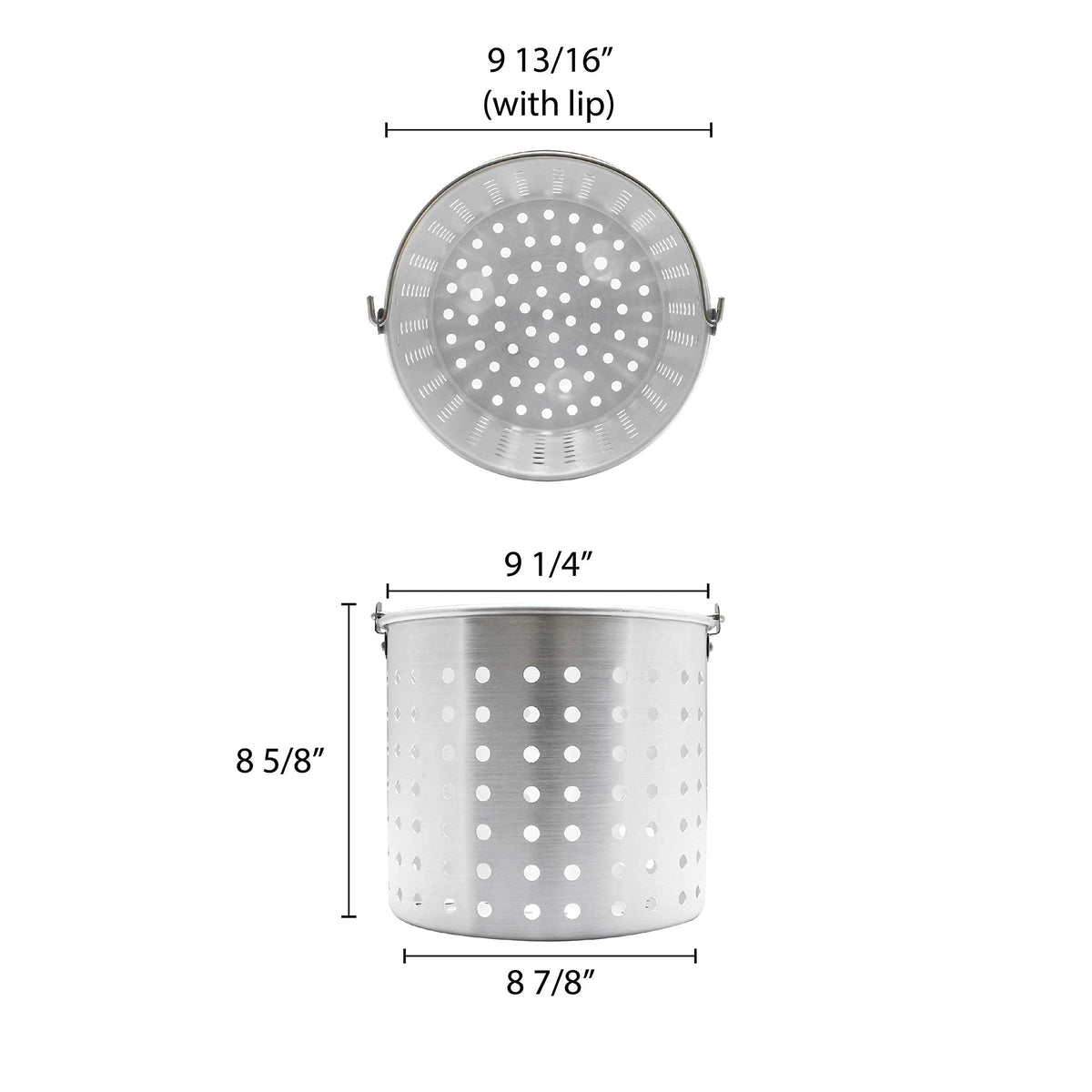 16-Quart Aluminum Steamer Basket Fits ALSKSP by Thunder Group – 16 Quart, Aluminum, Silver, Model ALSKBK002
