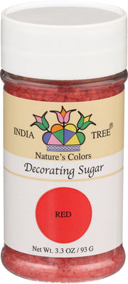 Red Decorating Sugar by India Tree – 3.3 Ounce (Pack of 1), Red, Model 0734865102523