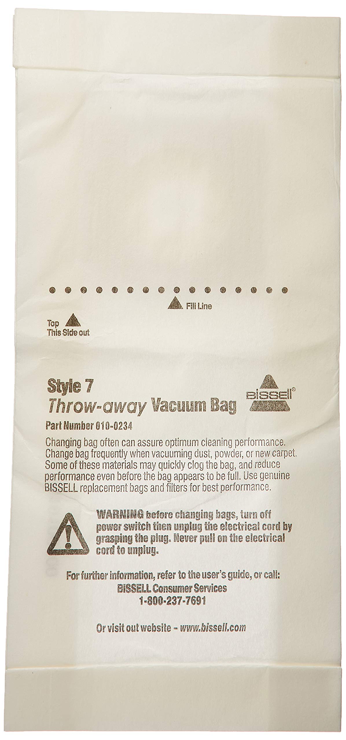 Bissell Vac Bag Style 7 3Pk by Bissell Commercial – One Size, Plastic, No Color, Pack of 3, Model 32120