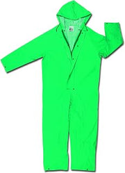 MCR Safety 2981X4 Dominator PVC/Polyester Coverall with Attached Drawstring Hood, Green, 4X-Large