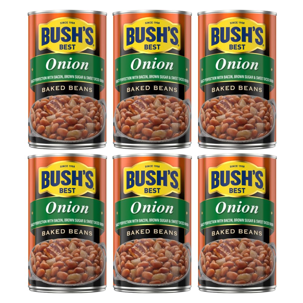 Onion Baked Beans by Bush's Best – 28 Ounce (Pack of 6), Pack of 6