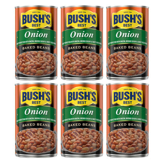 Onion Baked Beans by Bush's Best – 28 Ounce (Pack of 6), Pack of 6