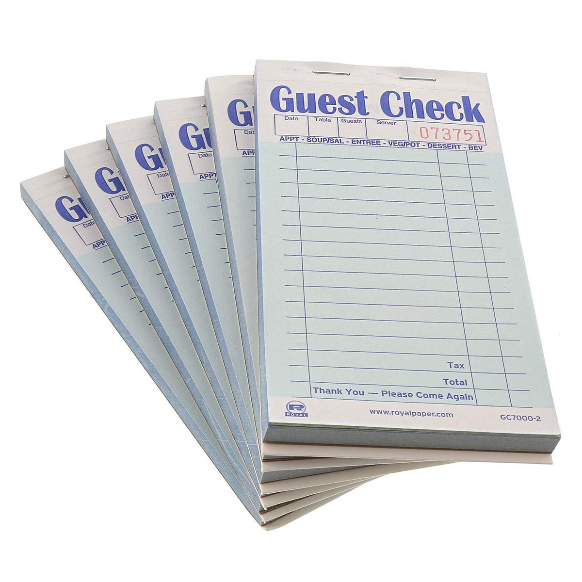 AmerCare Royal Green Guest Check Paper Receipt Book by AmerCareRoyal – Green, Model GC7000-2-C