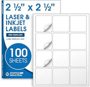 2.5" Square Stickers for Laser & Inkjet, Spartan Industrial Template S003