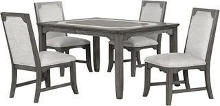 New Classic Furniture Lisbon 5-Piece Wood Rectangle Dining Set in Gray