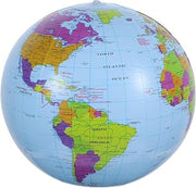 Beavorty Inflatable Earth Globe Beach Ball PVC Air Inflation English Globe for Geography Teaching, Classroom Learning, Summer Pool Parties