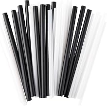 TableCraft – Straws – 7.75" (8mm) – Polylactic Acid (PLA), Black, Unwrapped, 300 per Pack (Case of 24 Packs)