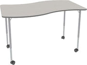 Learniture LNT-CRE3048WATGBSM Table, Wave 30" x 48", Gray Top/Gray Edge/Silver Mist Leg