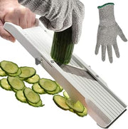 Benriner Mandolin Vegetable Cutter Vegetable Slicer 64 mm 95 mm 120 mm White Optional Without Engraving + Prymo Protective Glove Size 120 mm Colour 1) Without Engraving