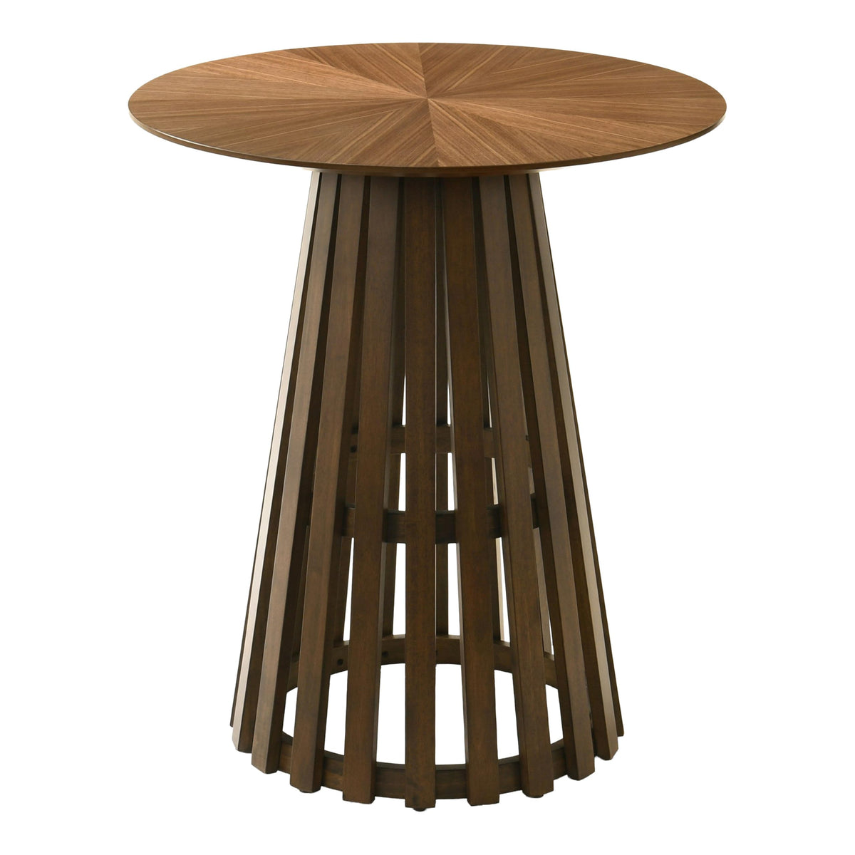 Weiss - Mid-Century Modern Walnut Round Bar Table by Limari Home – Rubberwood, Walnut, Model LIM-85574